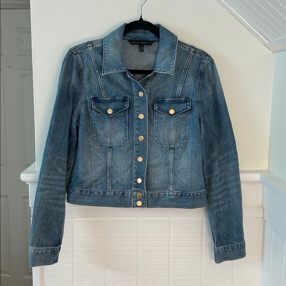 White House Black Market Blue Jean Jacket size Women’s 6 - Picture 2 of 8